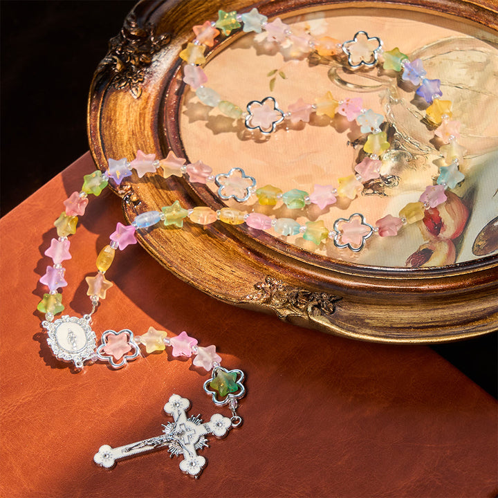 Christianartworkshop Gradient Acrylic Star Rosary with Our Lady & Crucifix: Vibrant Faith for Daily Devotion - image 2