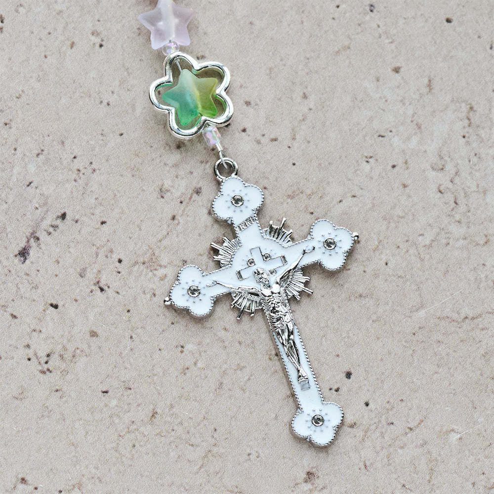 Christianartworkshop Gradient Shimmering Star Rosary with Our Lady & Crucifix: Vibrant Faith for Daily Devotion - image 9