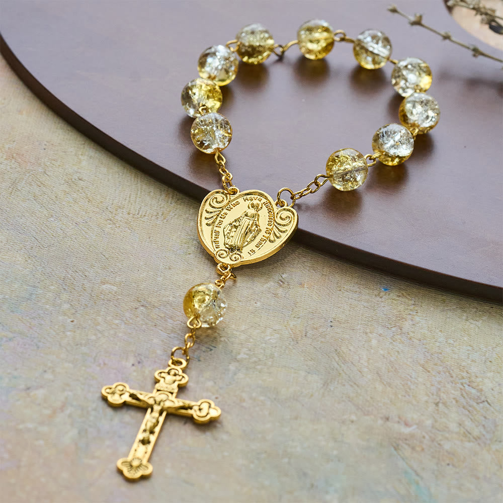 FREE Today: Shimmering Glass Bead Pocket Rosary: Elegant Devotion for Daily Carry - Pocket Rosary - image 0