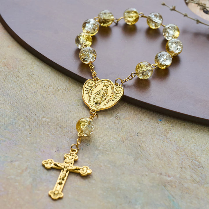 FREE Today: Shimmering Glass Bead Pocket Rosary: Elegant Devotion for Daily Carry - Pocket Rosary - image 0