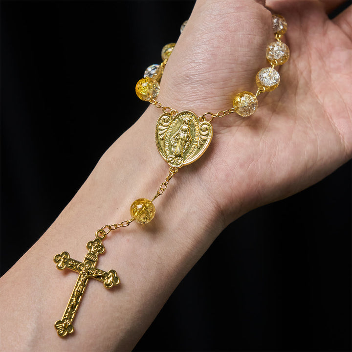 Christianartworkshop Shimmering Glass Bead Pocket Rosary: Elegant Devotion for Daily Carry - image 1