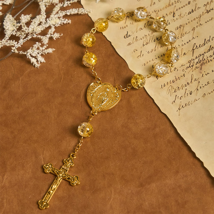 Christianartworkshop Shimmering Glass Bead Pocket Rosary: Elegant Devotion for Daily Carry - image 3