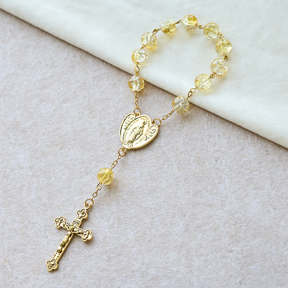 Christianartworkshop Shimmering Glass Bead Pocket Rosary: Elegant Devotion for Daily Carry - image 2