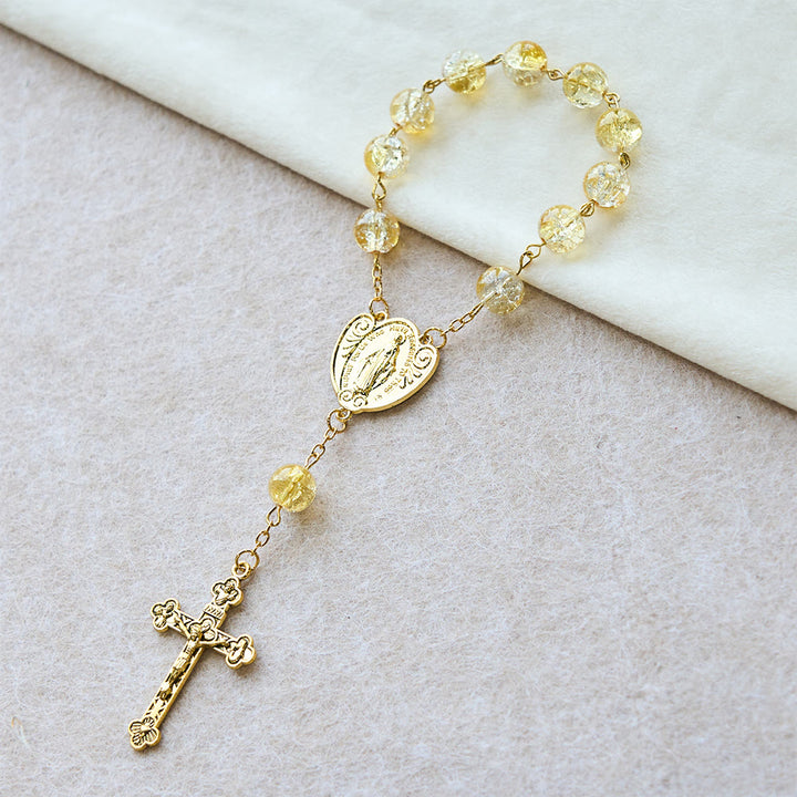 Christianartworkshop Shimmering Glass Bead Pocket Rosary: Elegant Devotion for Daily Carry - image 2