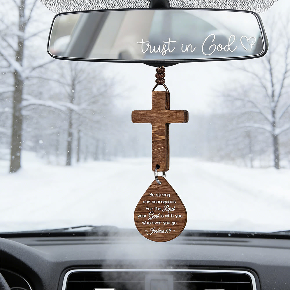 FREE Today: Cross & Verse Car Pendant: Quiet Peace for Every Journey - Joshua 1:9 - image 3