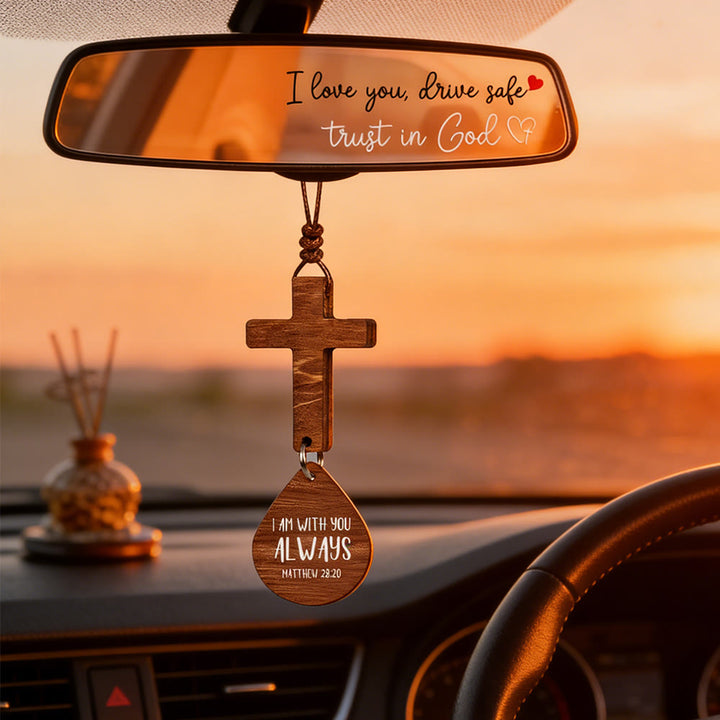 Christianartworkshop Cross & Verse Car Charm: Quiet Peace for Every Journey - Matthew 28:20 Drop - image 6