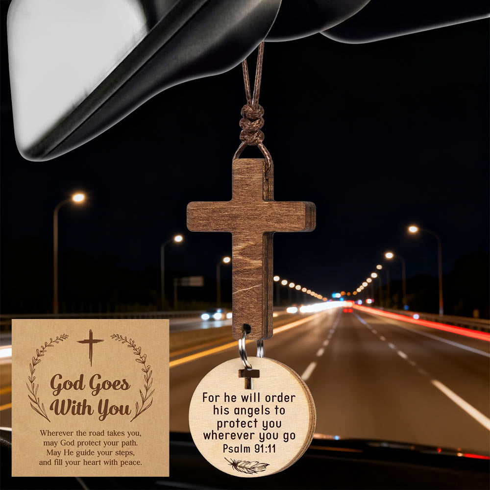 Christianartworkshop Wooden Car Pendant with Gift Card: Devotion Wrapped in Natural Style - image 1