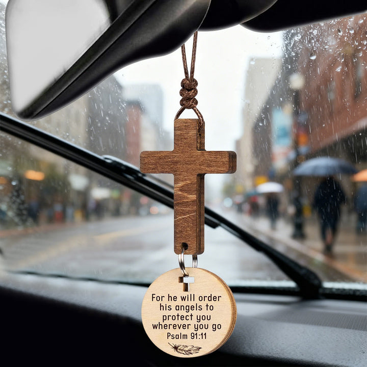 Christianartworkshop Wooden Car Pendant with Gift Card: Devotion Wrapped in Natural Style - image 2