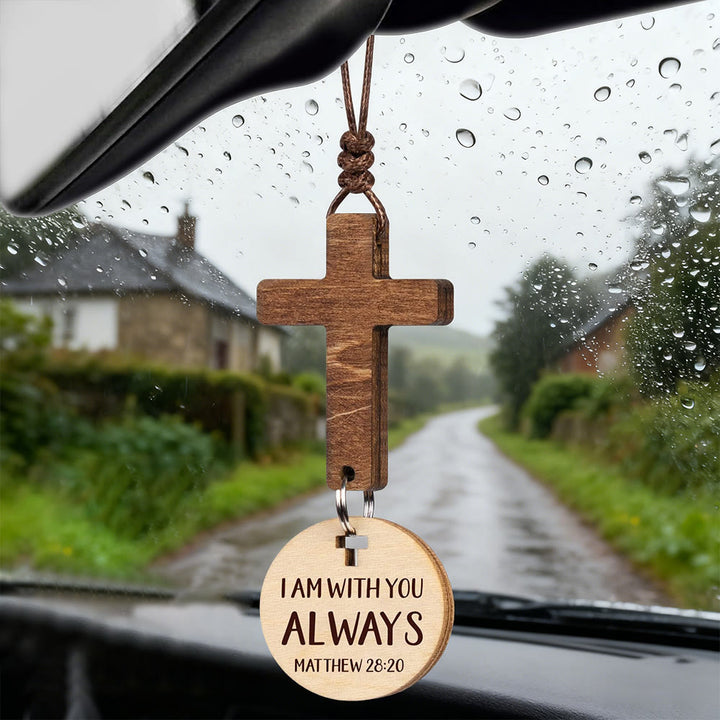 Christianartworkshop Wooden Car Pendant with Gift Card: Devotion Wrapped in Natural Style - Matthew 28:20 - image 9