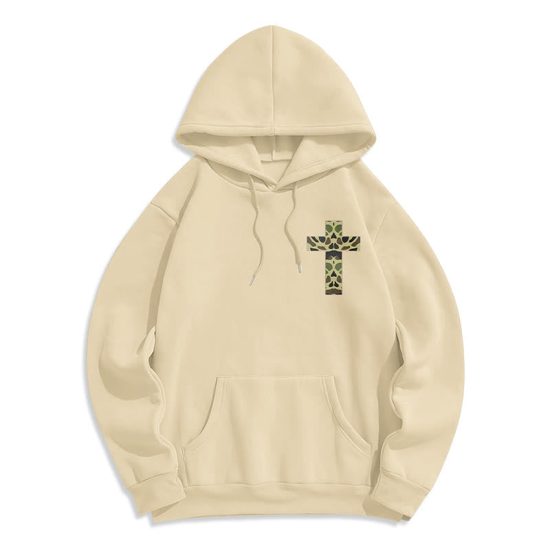 Christianartworkshop  Philippians 4:13 with Camouflage Cross Fleece Lined Polyester Hoodie - image 8