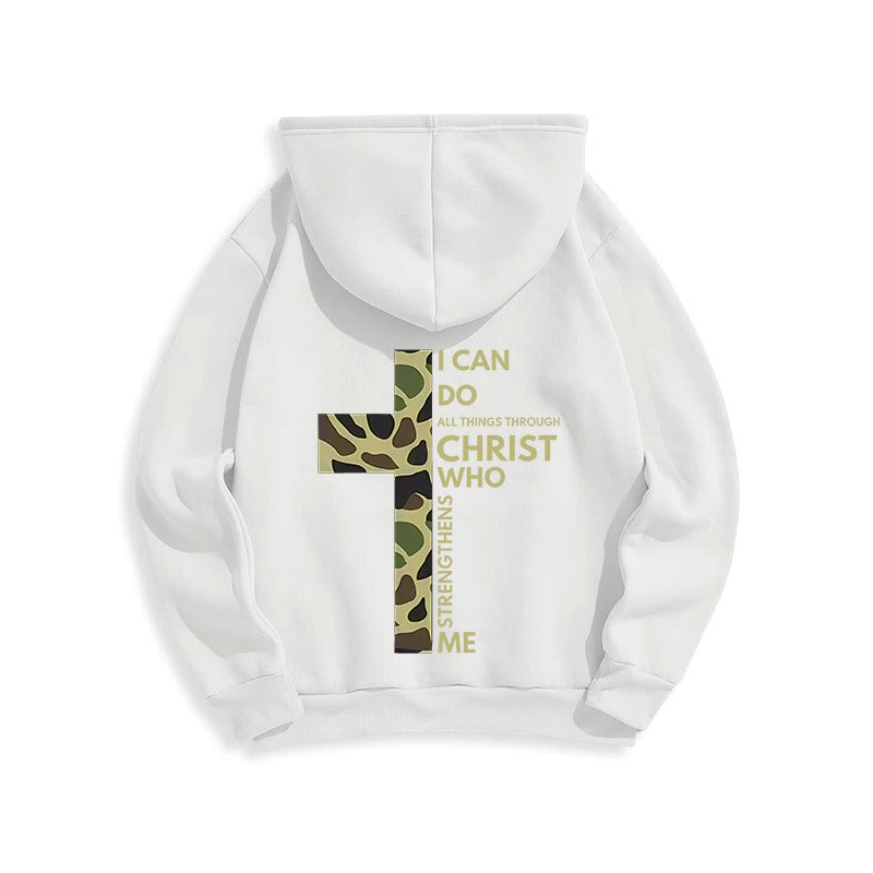 Christianartworkshop  Philippians 4:13 with Camouflage Cross Fleece Lined Polyester Hoodie - image 20