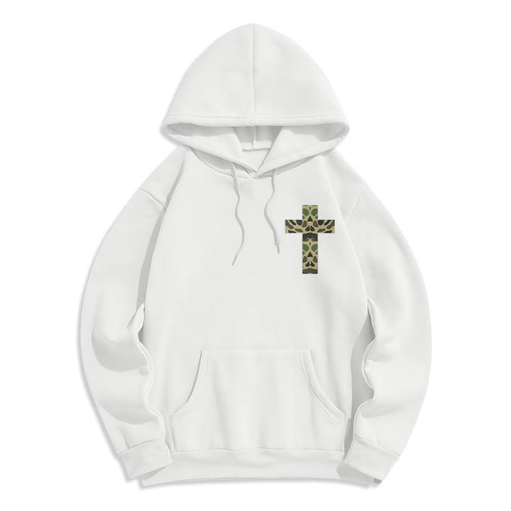 Christianartworkshop  Philippians 4:13 with Camouflage Cross Fleece Lined Polyester Hoodie - image 19