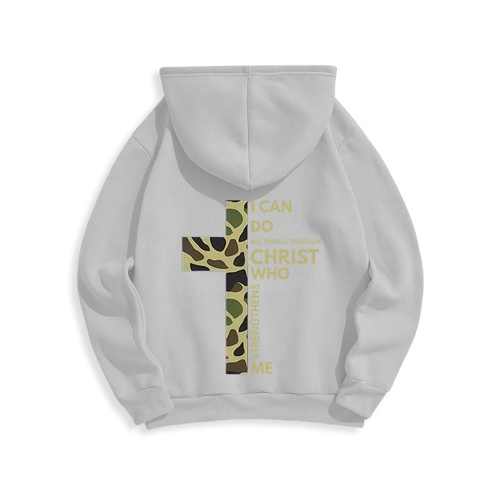 Christianartworkshop  Philippians 4:13 with Camouflage Cross Fleece Lined Polyester Hoodie - image 24