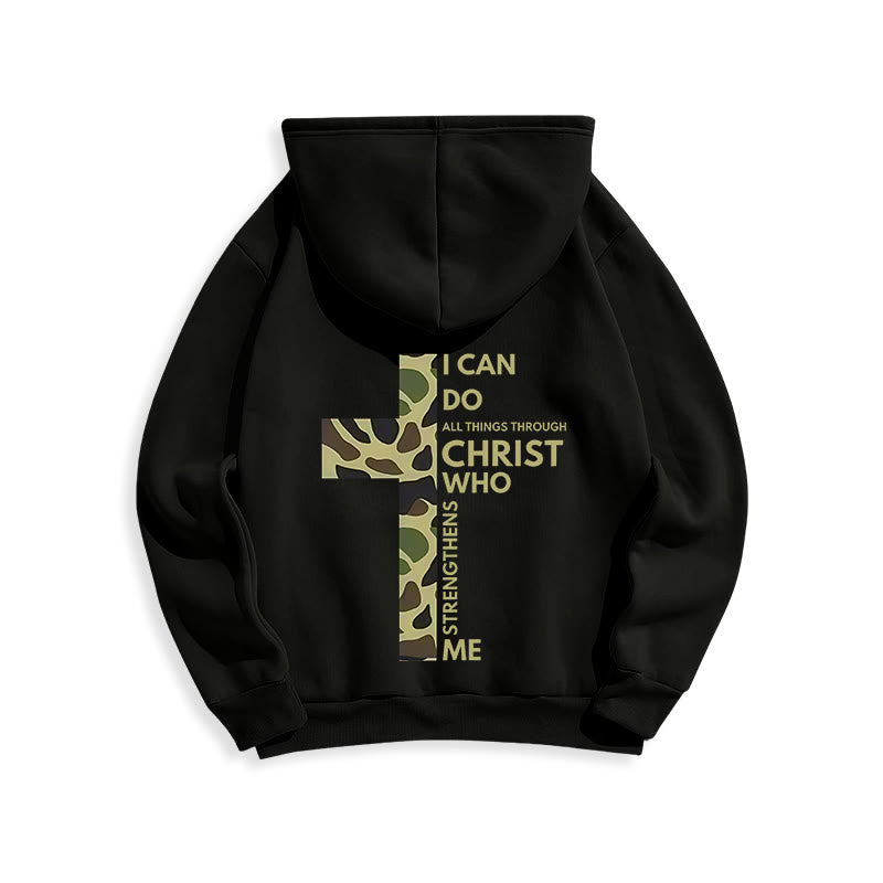 Christianartworkshop  Philippians 4:13 with Camouflage Cross Fleece Lined Polyester Hoodie - image 17