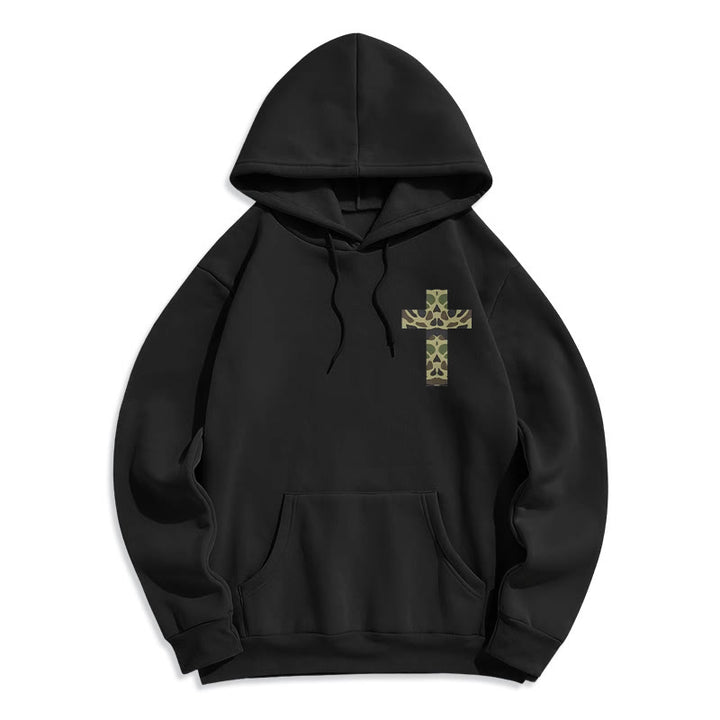 Christianartworkshop  Philippians 4:13 with Camouflage Cross Fleece Lined Polyester Hoodie - image 17