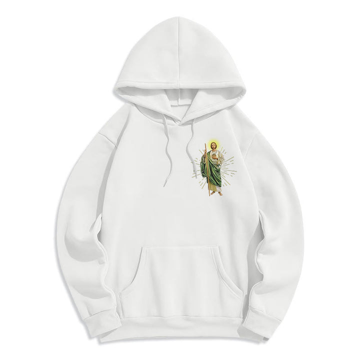 Christianartworkshop St. Jude Always by My Side Fleece Lined Polyester Hoodie - image 5