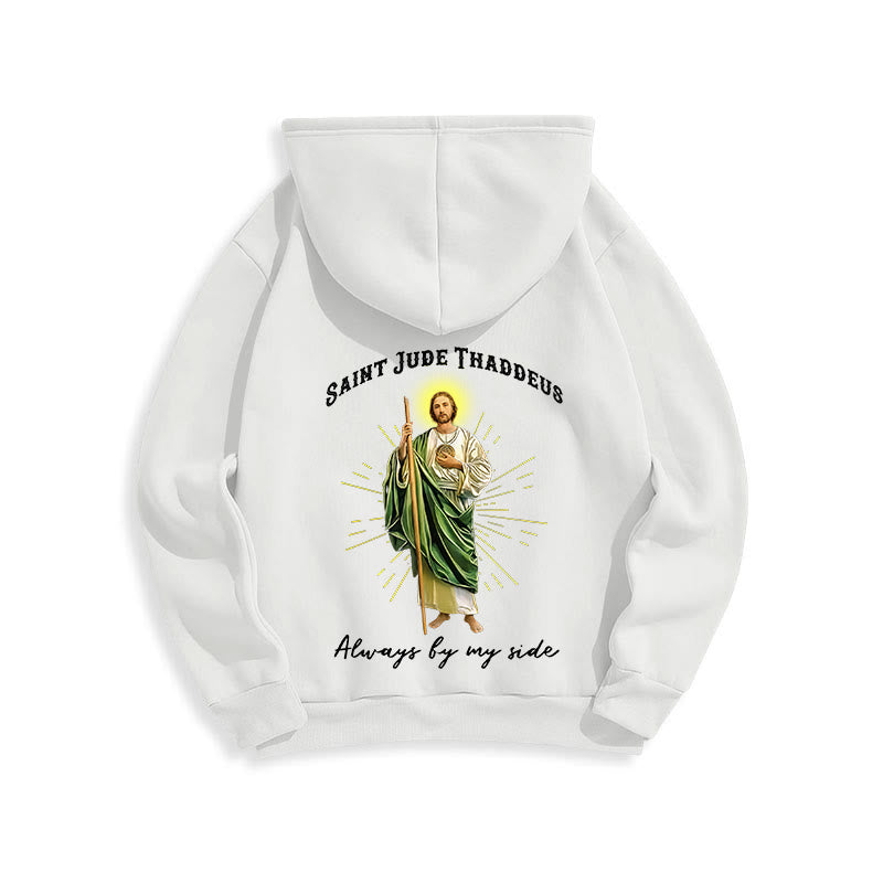 Christianartworkshop St. Jude Always by My Side Fleece Lined Polyester Hoodie - image 6
