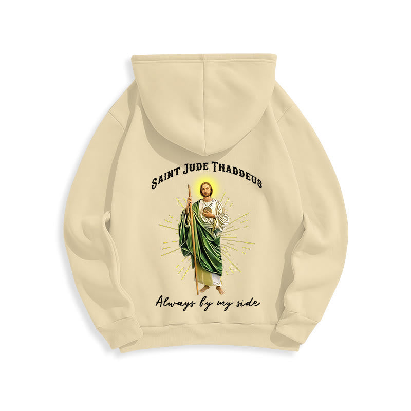 Christianartworkshop St. Jude Always by My Side Fleece Lined Polyester Hoodie - image 18