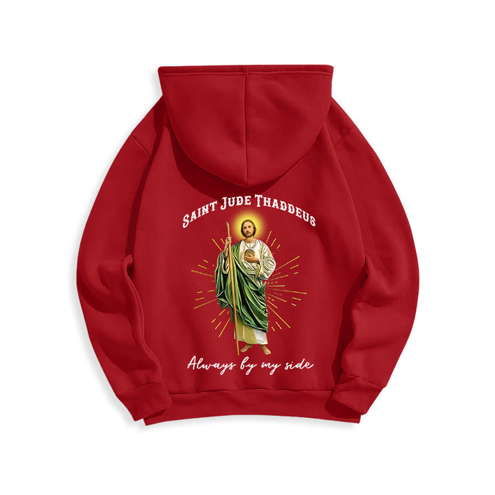Christianartworkshop St. Jude Always by My Side Fleece Lined Polyester Hoodie - image 12