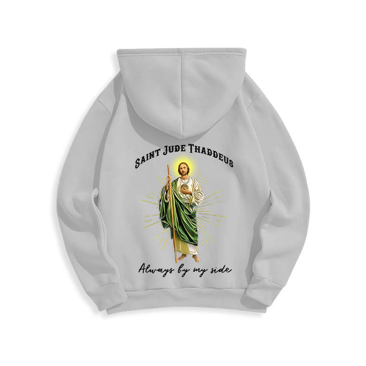 Christianartworkshop St. Jude Always by My Side Fleece Lined Polyester Hoodie - image 9