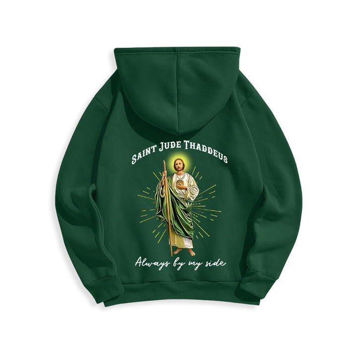 Christianartworkshop St. Jude Always by My Side Fleece Lined Polyester Hoodie - image 21