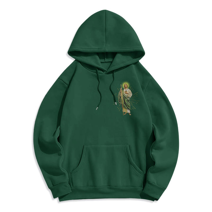 Christianartworkshop St. Jude Always by My Side Fleece Lined Polyester Hoodie - image 20