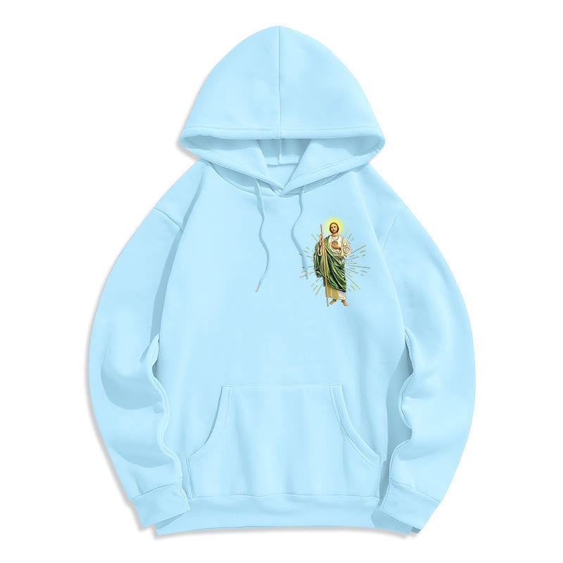 Christianartworkshop St. Jude Always by My Side Fleece Lined Polyester Hoodie - image 14