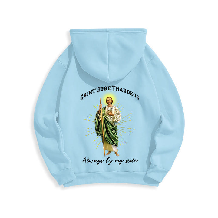 Christianartworkshop St. Jude Always by My Side Fleece Lined Polyester Hoodie - image 15