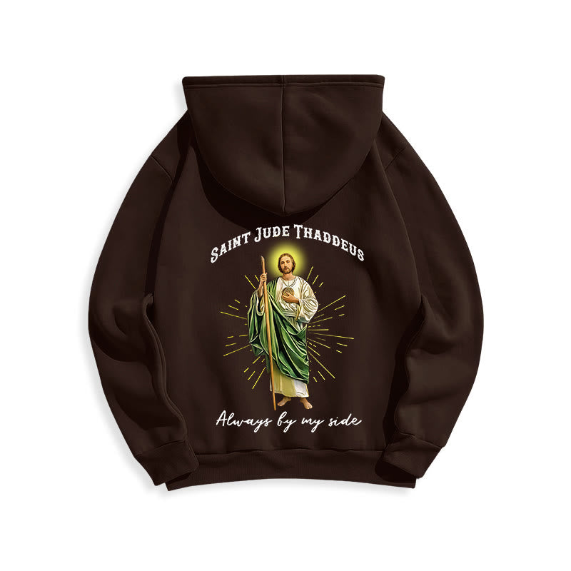 Christianartworkshop St. Jude Always by My Side Fleece Lined Polyester Hoodie - image 24