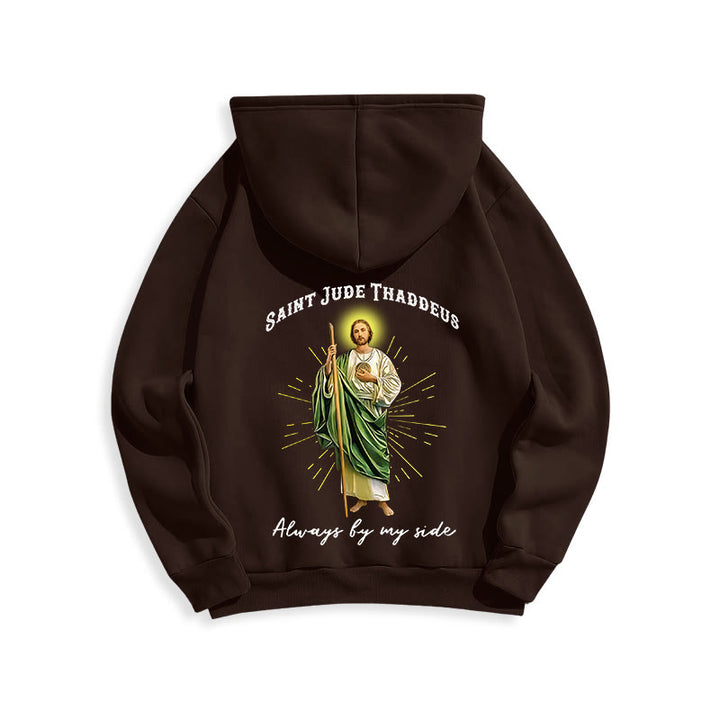 Christianartworkshop St. Jude Always by My Side Fleece Lined Polyester Hoodie - image 24