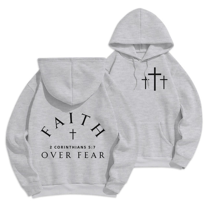 Christianartworkshop 2 Corinthians 5:7 Faith Fleece Lined Polyester Hoodie - Grey - 2XL - image 10
