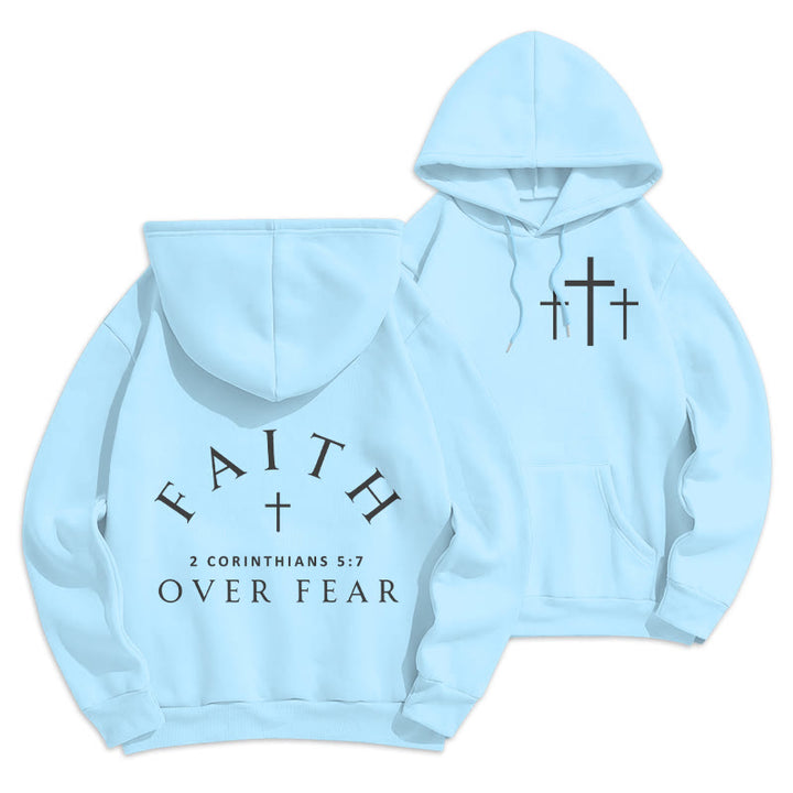 Christianartworkshop 2 Corinthians 5:7 Faith Fleece Lined Polyester Hoodie - Blue - 2XL - image 15