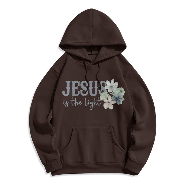 Christianartworkshop Jesus the Light Walk by Faith Fleece Lined Polyester Hoodie - image 5