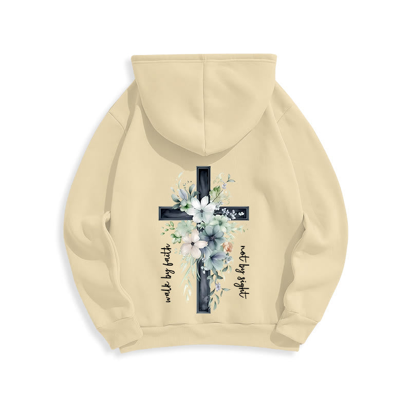Christianartworkshop Jesus the Light Walk by Faith Fleece Lined Polyester Hoodie - image 24