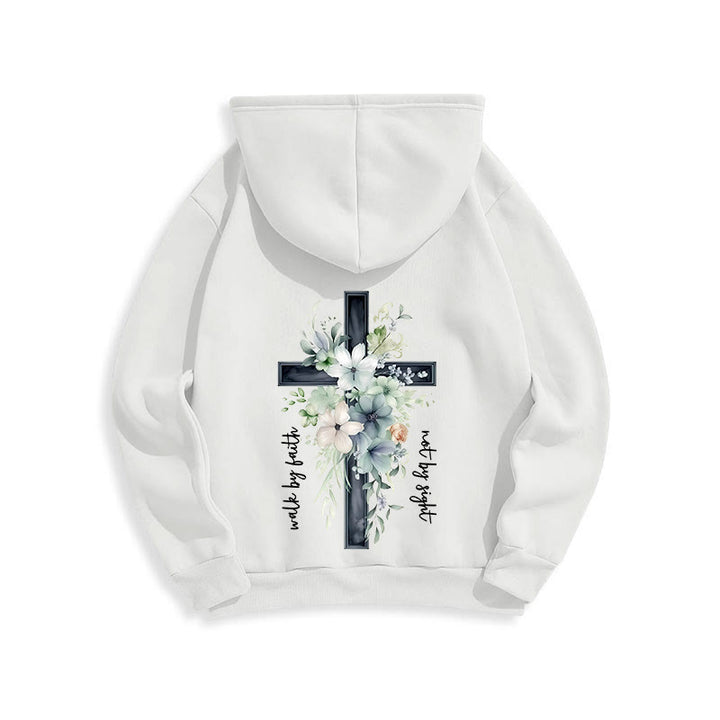 Christianartworkshop Jesus the Light Walk by Faith Fleece Lined Polyester Hoodie - image 12