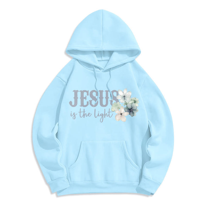 Christianartworkshop Jesus the Light Walk by Faith Fleece Lined Polyester Hoodie - image 20