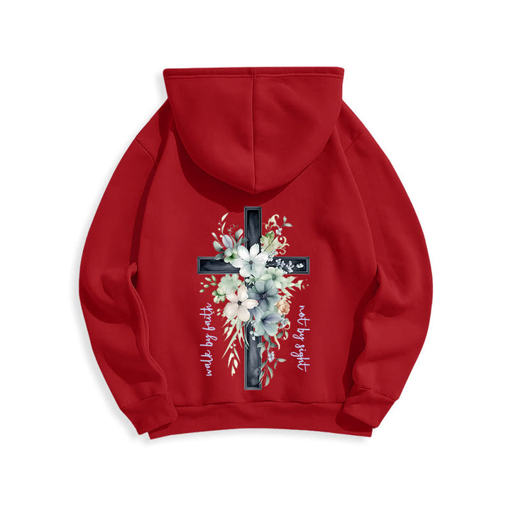 Christianartworkshop Jesus the Light Walk by Faith Fleece Lined Polyester Hoodie - image 18