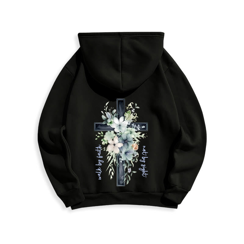 Christianartworkshop Jesus the Light Walk by Faith Fleece Lined Polyester Hoodie - image 9