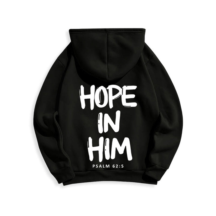 Christianartworkshop Hope in Him Psalm 62:5 Fleece Lined Polyester Hoodie: His Hope in Every Wear - image 15