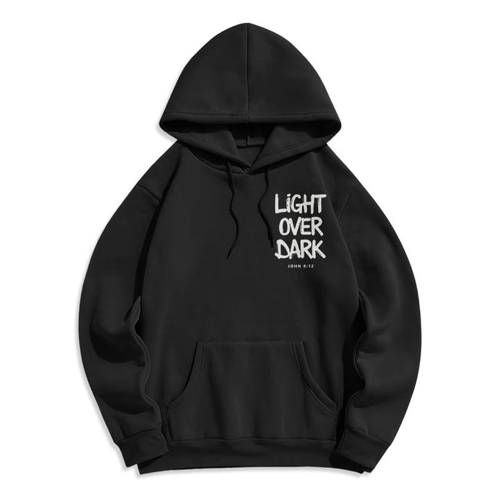 Christianartworkshop Light Over Dark John 8:12 Fleece Lined Polyester Hoodie - image 17