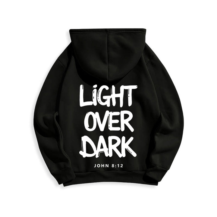 Christianartworkshop Light Over Dark John 8:12 Fleece Lined Polyester Hoodie - image 18