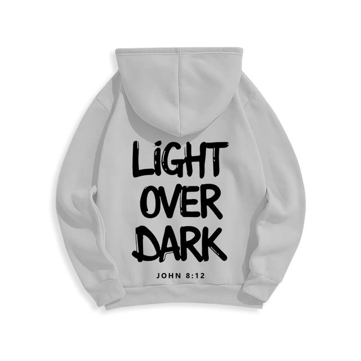 Christianartworkshop Light Over Dark John 8:12 Fleece Lined Polyester Hoodie - image 24