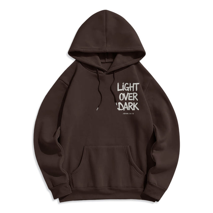 Christianartworkshop Light Over Dark John 8:12 Fleece Lined Polyester Hoodie - image 14