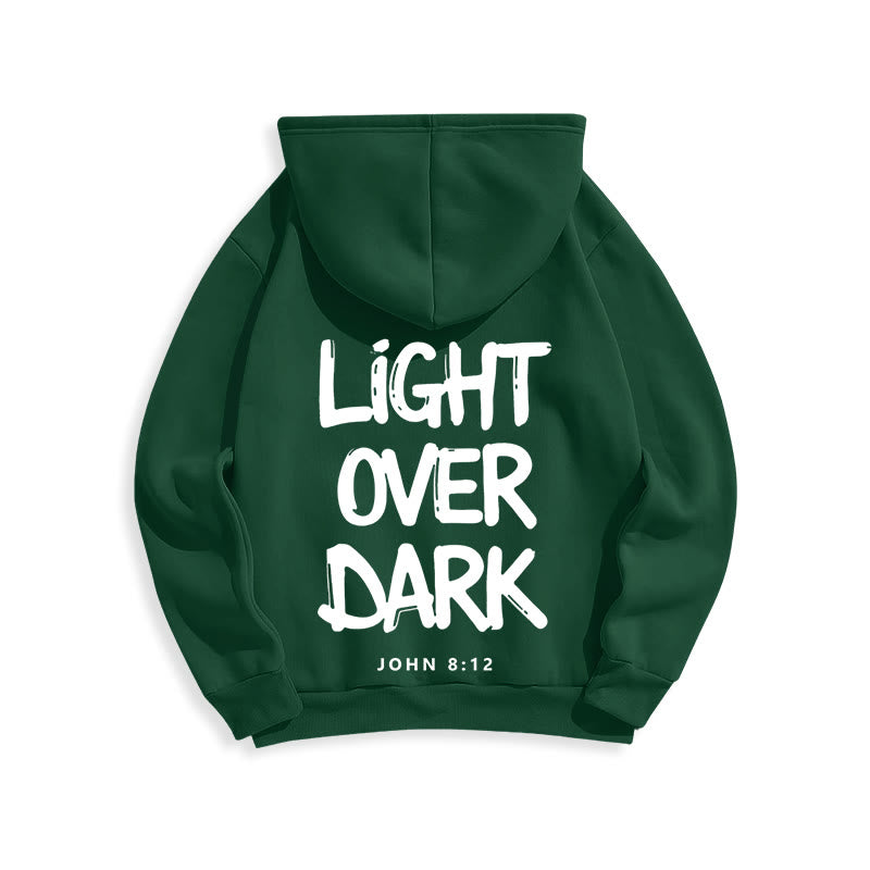 Christianartworkshop Light Over Dark John 8:12 Fleece Lined Polyester Hoodie - image 12