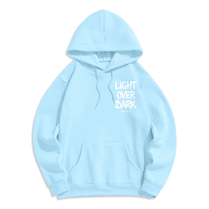 Christianartworkshop Light Over Dark John 8:12 Fleece Lined Polyester Hoodie - image 5