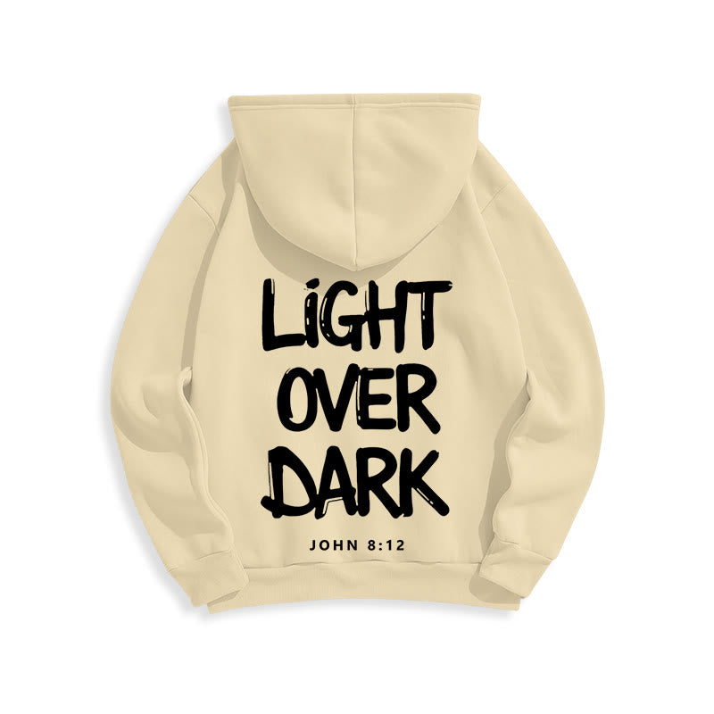 Christianartworkshop Light Over Dark John 8:12 Fleece Lined Polyester Hoodie - image 9