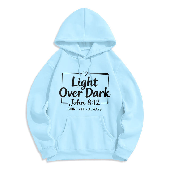 Christianartworkshop Shine It Always Light Over Dark Fleece Lined Polyester Hoodie - Blue - 2XL - image 3