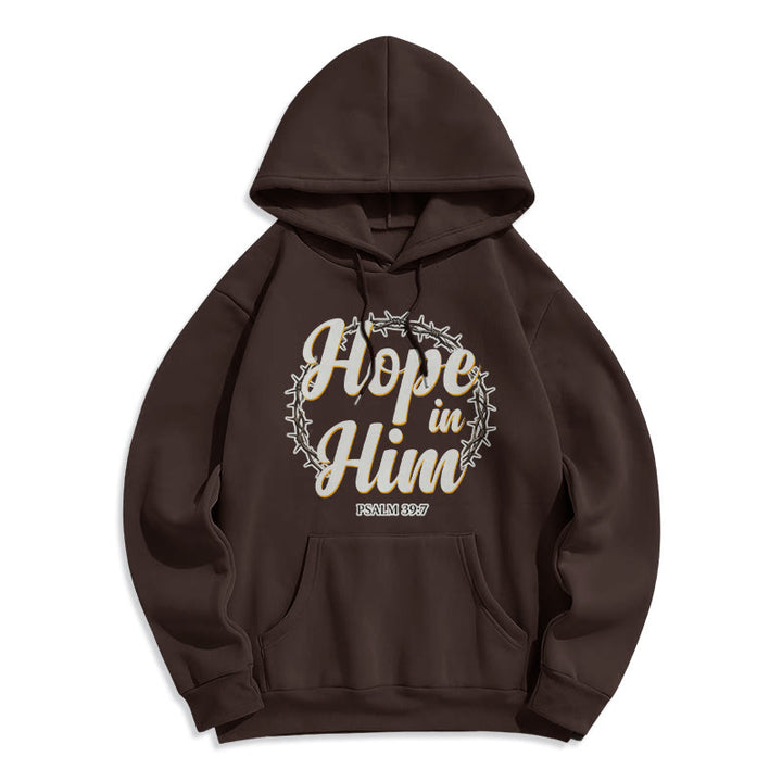 Christianartworkshop Crown of Thorns Hope in Him Fleece Lined Polyester Hoodie - Brown - 2XL - image 0
