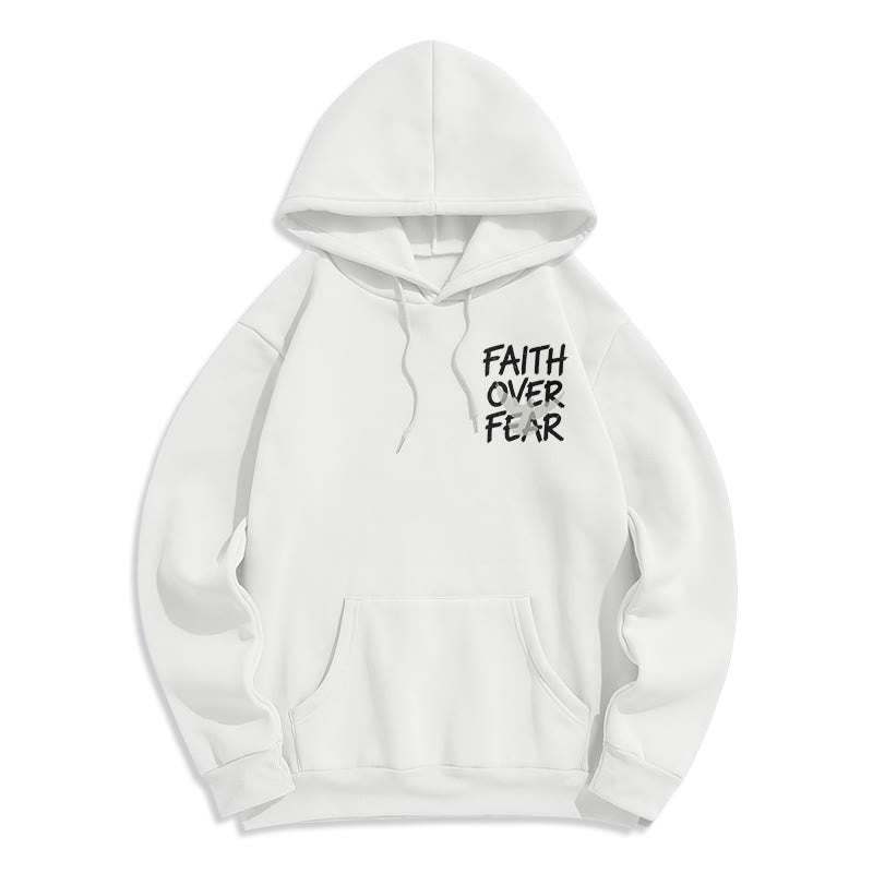 Christianartworkshop Faith Over Fear 2 Timothy 1:7 Fleece Lined Polyester Hoodie - image 11
