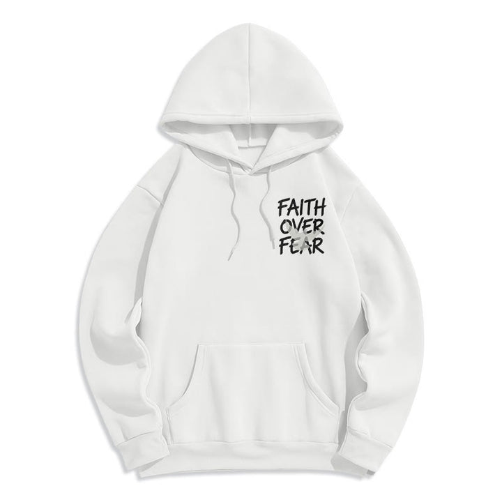 Christianartworkshop Faith Over Fear 2 Timothy 1:7 Fleece Lined Polyester Hoodie - image 11